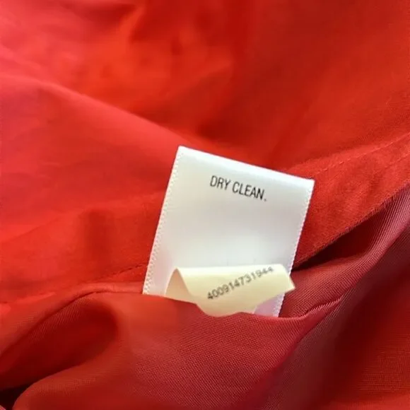 Elle red ruffle & zip front all weather‎ or rain cotton/spandex short coat - Picture 11 of 11